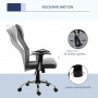 Kontorsstol Höjdjusterbar Ergonomisk Läder Grå