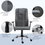 Kontorsstol Höjdjusterbar Ergonomisk Läder Grå