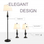 Lampor Set, Golvlampa + 2 Bordslampor Vintage Svart Guld