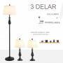 Lampor Set, Golvlampa + 2 Bordslampor Vintage Svart Guld