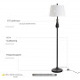 Lampor Set, Golvlampa + 2 Bordslampor Vintage Svart Guld