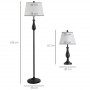 Lampor Set, Golvlampa + 2 Bordslampor Vintage Svart Guld