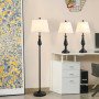 Lampor Set, Golvlampa + 2 Bordslampor Vintage Svart Guld