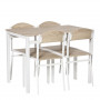 Matgrupp För 4 Personer Vit / Ek Trä 105 x 65 x 76,5 cm