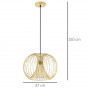 Pendellampa Vintage Design Metall Guld