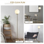 Golvlampa Glas Kula Metall Guld H. 170 cm