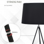 Golvlampa Tripod Metall Svart, H. 156 cm