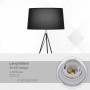 Golvlampa Tripod Metall Svart, H. 156 cm