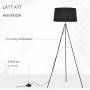 Golvlampa Tripod Metall Svart, H. 156 cm