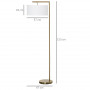 Golvlampa Metall Guld H.153 cm