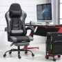 Ergonomisk Gamingstol med Benstöd, Nackkudde och Ryggkudde Svart/Grå