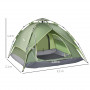 Campingtält - Tält 2 Vuxna + 1 Barn  210 x 210 x 140 cm