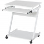 Laptop Bord Rullbar Med Tangentbordshylla Vit 60 x 48 x 73 cm