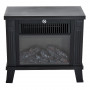 Elektrisk Kamin med Flameffekt 600/1200W Metall Svart, 34x17x31 cm