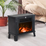 Elektrisk Kamin med Flameffekt 600/1200W Metall Svart, 34x17x31 cm