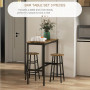 Barbord Set med 2 Barpallar Industriell Vintage-Brun Svart 105 x 40 x 90 cm
