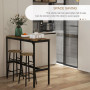 Barbord Set med 2 Barpallar Industriell Vintage-Brun Svart 105 x 40 x 90 cm