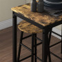 Barbord Set med 2 Barpallar Industriell Vintage-Brun Svart 105 x 40 x 90 cm