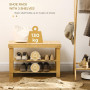 Bambu Sittbänk med 2 Skohyllor för 6-9 par 70 x 28 x 45 cm