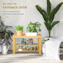 Bambu Sittbänk med 2 Skohyllor för 6-9 par 70 x 28 x 45 cm