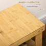 Bambu Sittbänk med 2 Skohyllor för 6-9 par 70 x 28 x 45 cm