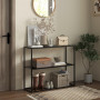 Konsolbord 2 Plan Metall Svart 90 x 30 x 75 cm