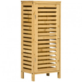 Badrumsskåp Bambu med En Justerbar Hylla 30 x 20 x 70 cm