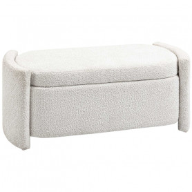 Sängbänk Teddy Beige Sittbänk med Förvaring 105 x 44 x 46 cm