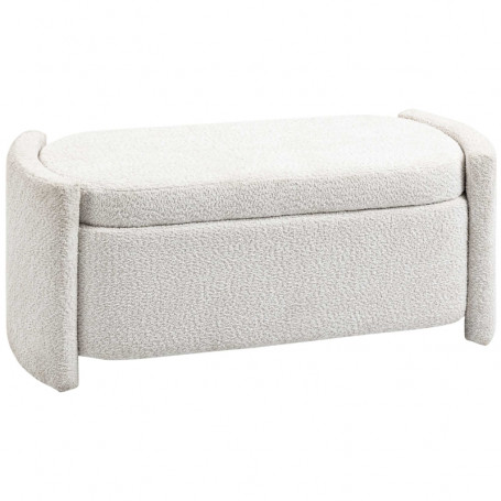 Sängbänk Teddy Beige Sittbänk med Förvaring 105 x 44 x 46 cm