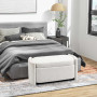 Sängbänk Teddy Beige Sittbänk med Förvaring 105 x 44 x 46 cm