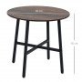 Matbord Rund Industriell-design Brun Ø80 x 76H cm