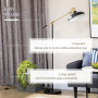 Golvlampa Flexibel Aram Retro Svart/Guld H.165 cm