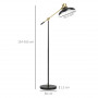 Golvlampa Flexibel Aram Retro Svart/Guld H.165 cm