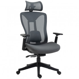 Ergonomisk Kontorsstol 3D-justerbar Armstöd - Mesh Grå