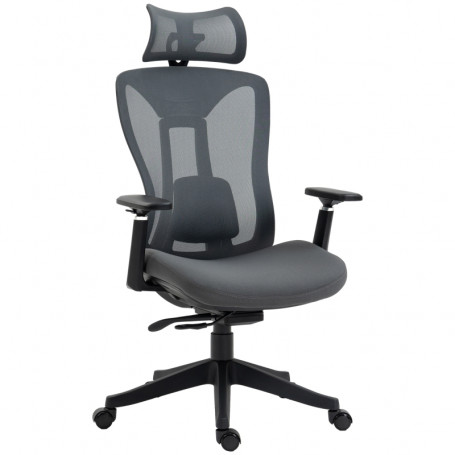 Ergonomisk Kontorsstol 3D-justerbar Armstöd - Mesh Grå