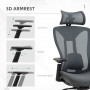Ergonomisk Kontorsstol 3D-justerbar Armstöd - Mesh Grå