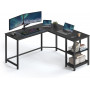 L-format Skrivbord - Hörnskrivbord Svart 138 x 138 x 76 cm