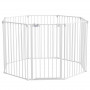 Hundhage Flexibel Formning 8 Panel Metall Vit, Höjd 90 cm