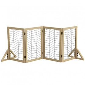 Hundgrind Självstående Vikbar Natur Brun 187 x 44 x 70 cm