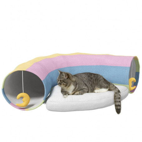 Kattsäng med Kattunnel och 2 Leksaker 105 x 65 x 28 cm