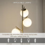 Golvlampa med 3 Glaskulor Silver + Vit H. 169 cm