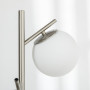 Golvlampa med 3 Glaskulor Silver + Vit H. 169 cm