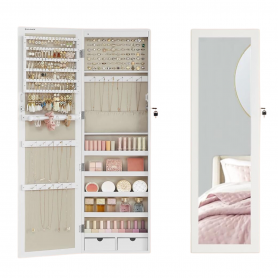 Väggspegel Smyckesskåp Dörr/Vägg Montering 37 x 120 cm