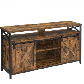 TV-skåp Rustik Stil Vintage-Brun Svart 147 x 40 x 76 cm
