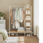 Öppen Garderob Klädställning med Hyllor 120 x 45 x 160 cm Ek Vit