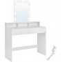 Sminkbord med Spegel, LED Belysning, 2 Lådor, 3 Fack 100 x 40 x 145 cm