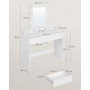 Sminkbord med Spegel, LED Belysning, 2 Lådor, 3 Fack 100 x 40 x 145 cm
