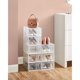 x8 Stapelbara Förvaringslådor med Lock à 33,3 x 23 x 14 cm Transperant