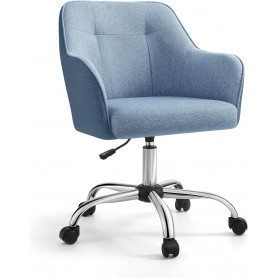 Kontorsstol Fåtölj Blå Linne