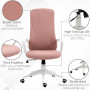 Ergonomisk Kontorsstol Lutande Ryggstöd Rosa Vit